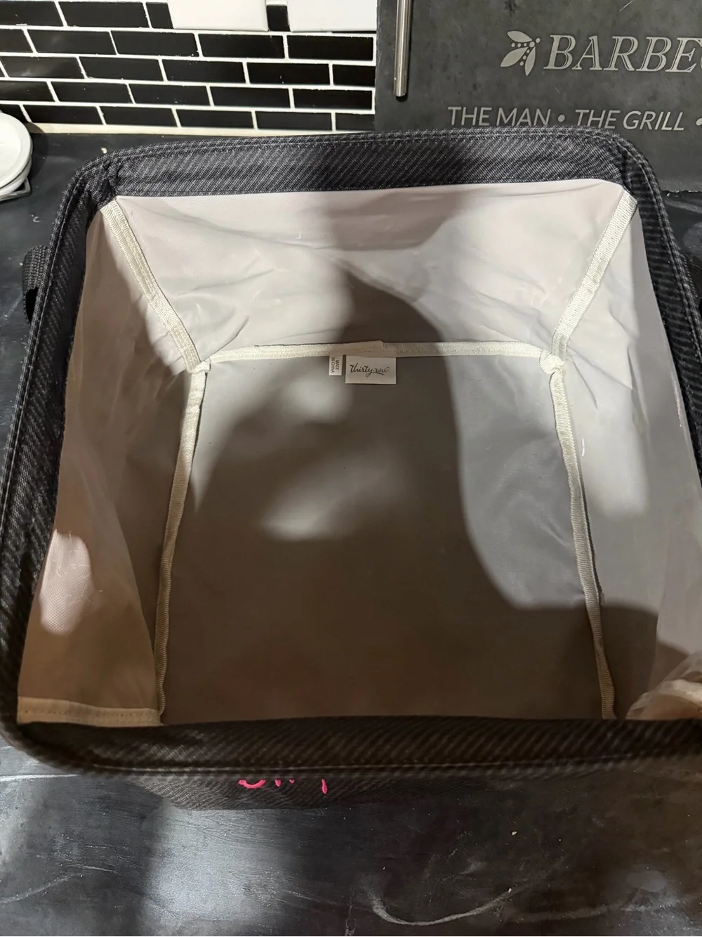thirty-one Gray Storage Caddy with Pink Embroidery